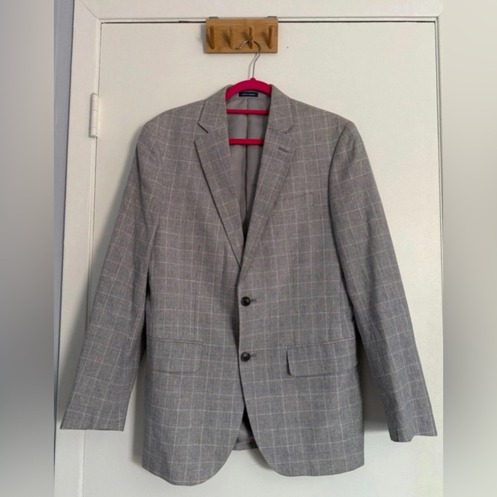 Stafford Light Gray Checkered Blazer